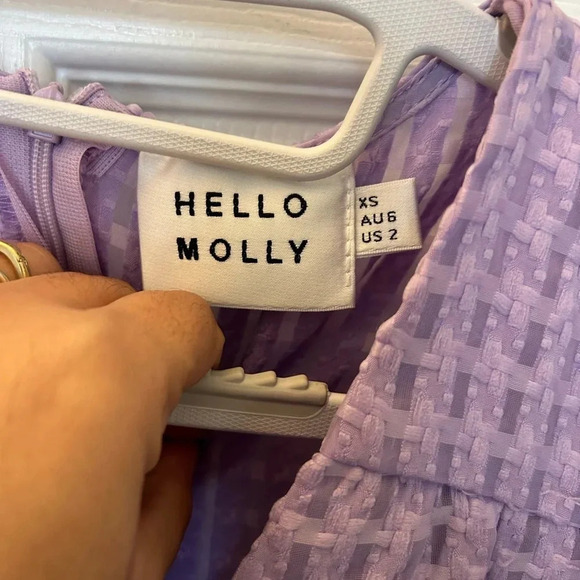 Hello Molly FLOWERS FOR YOU MINI DRESS LILAC - Picture 6 of 6